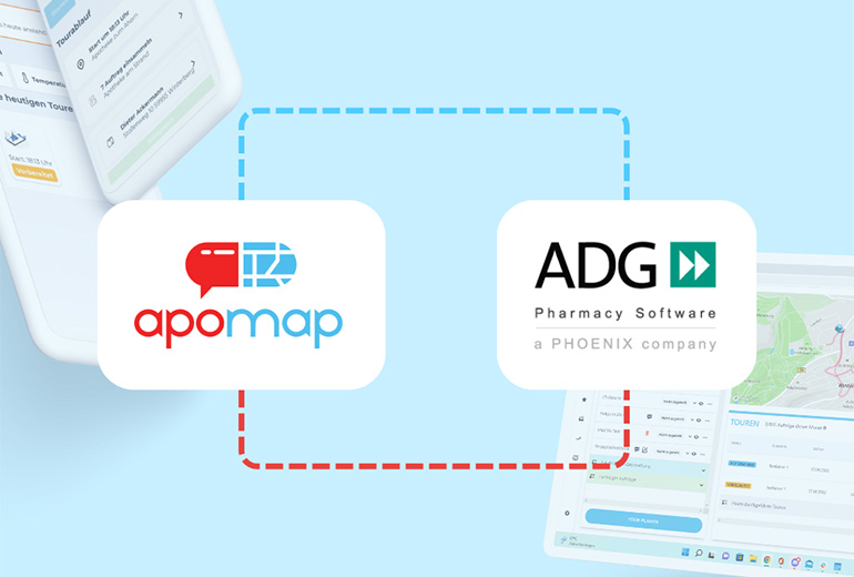 Grafik Botendienst mit Logos von apomap und ADG