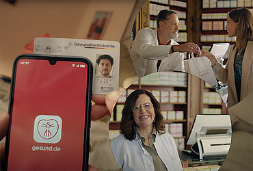 Apothekerin und Apotheker aus TV-Clip zur gesund.de-App