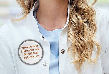 Badge auf Apothekenkittel