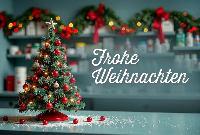 Weihnachtsbaum in einer Apotheke