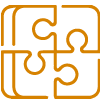 Icon mit Puzzleteilen für Teamwork