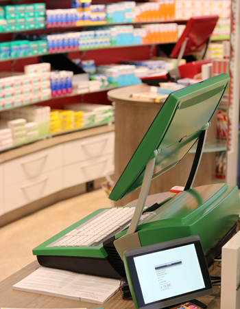 ADG Kassensystem ADGRAYCE T in der Heldmann's Apotheke in Mannheim