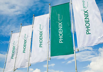 PHOENIX group Flaggen in grün und weiß